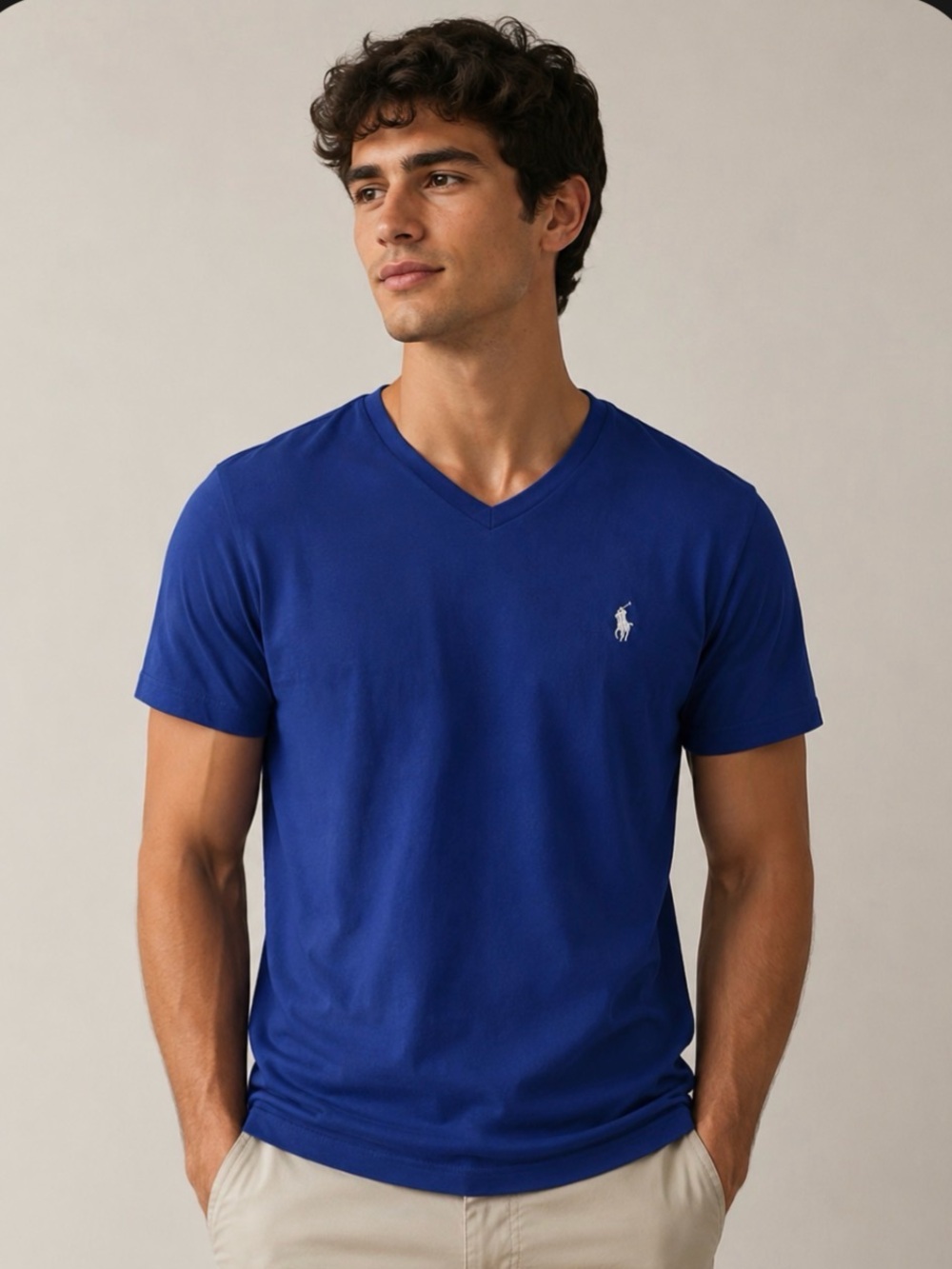 Polo by Ralph Lauren Men’s Royal Blue Preppy Slim Fit Short Sleeve Tee Large